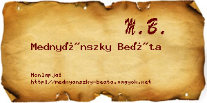 Mednyánszky Beáta névjegykártya