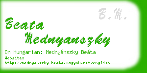 beata mednyanszky business card